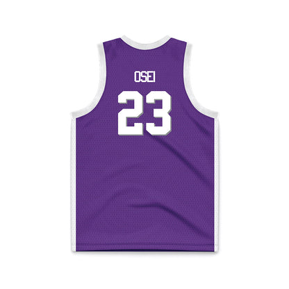 Kansas State - NCAA Men's Basketball : Stephen Osei - Purple Basketball Jersey-1