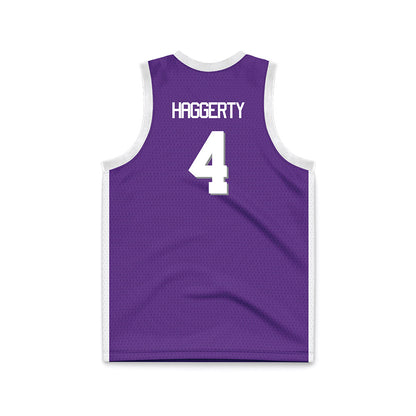 Kansas State - NCAA Men's Basketball : Pj Haggerty - Purple Basketball Jersey-1