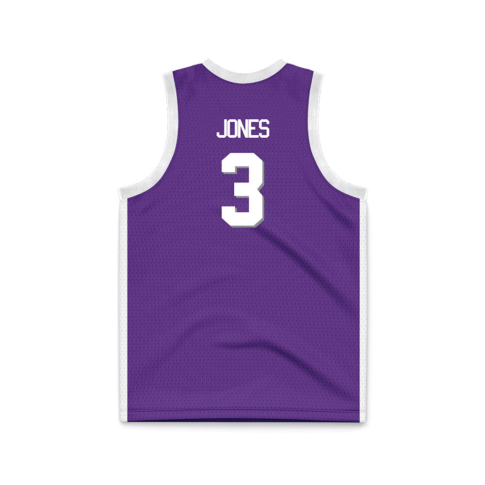 Kansas State - NCAA Men's Basketball : CJ Jones - Purple Basketball Jersey