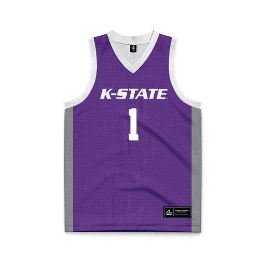 Kansas State - NCAA Men's Basketball : Abdi Bashir - Purple Basketball Jersey-0