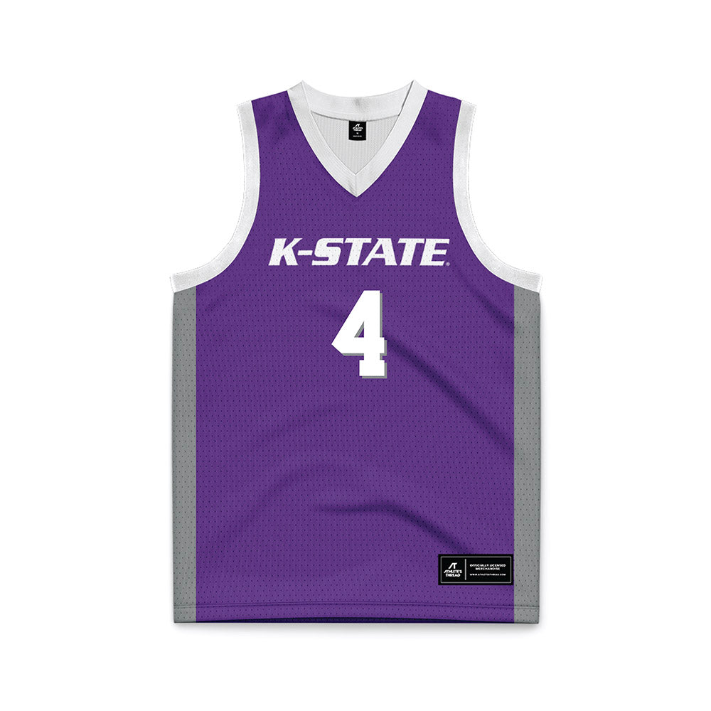 Kansas State - NCAA Men's Basketball : Pj Haggerty - Purple Basketball Jersey-0