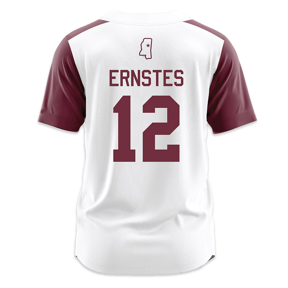 Mississippi State - NCAA Softball : Paige Ernstes - White Jersey-1