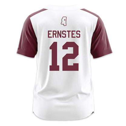 Mississippi State - NCAA Softball : Paige Ernstes - White Jersey-1