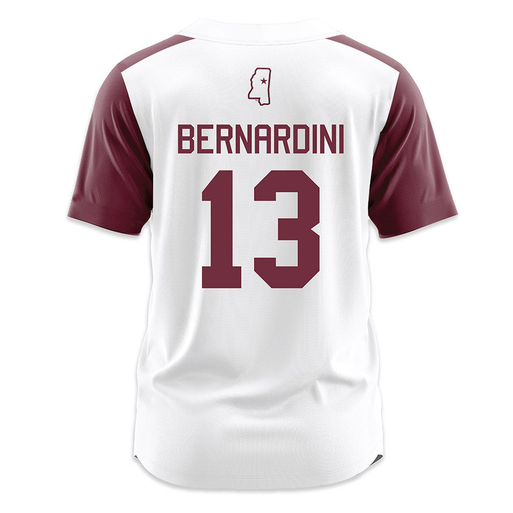 Mississippi State - NCAA Softball : Morgan Bernardini - White Jersey-1