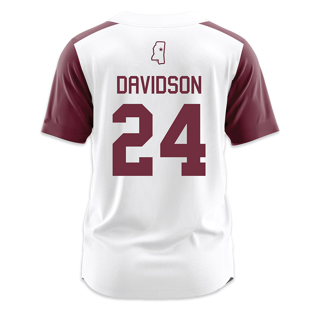 Mississippi State - NCAA Softball : Megan Davidson - White Jersey