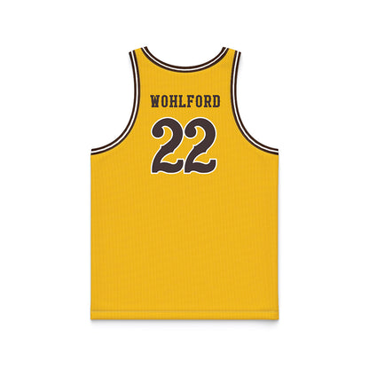 Wyoming - NCAA Women's Basketball : Peyton Wohlford - Gold Basketball Jersey-1