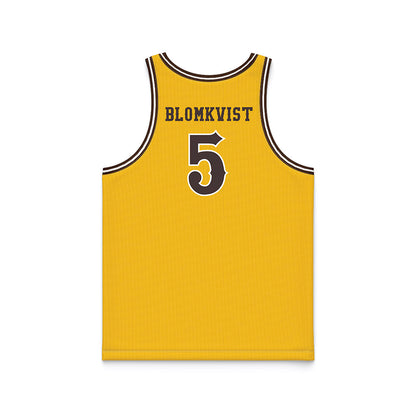 Wyoming - NCAA Women's Basketball : Liv Blomkvist - Gold Basketball Jersey-1