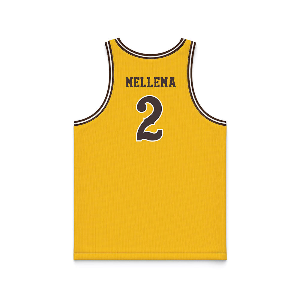 Wyoming - NCAA Women's Basketball : Emily Mellema - Gold Basketball Jersey