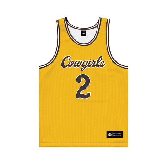 Wyoming - NCAA Women's Basketball : Jane Rumpf - Gold Basketball Jersey-0
