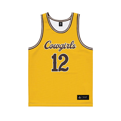 Wyoming - NCAA Women's Basketball : Malene Pedersen - Gold Basketball Jersey