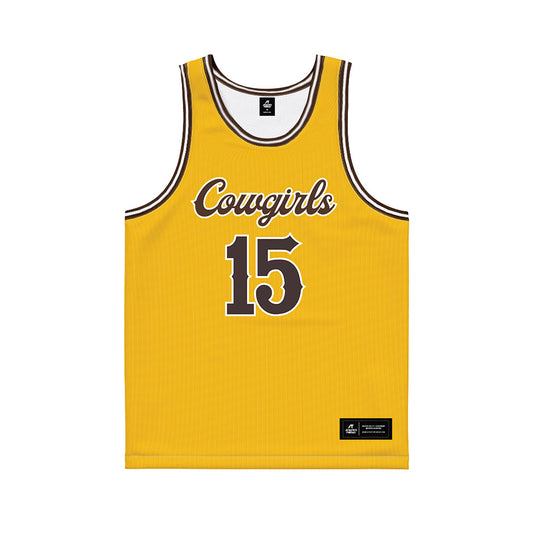 Wyoming - NCAA Women's Basketball : Heidur Karlsdottir - Gold Basketball Jersey-0