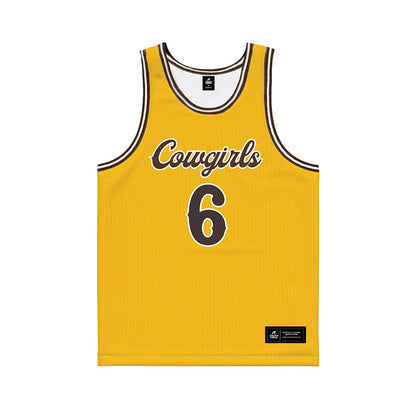 Wyoming - NCAA Women's Basketball : Aurore Eyango - Gold Basketball Jersey-0