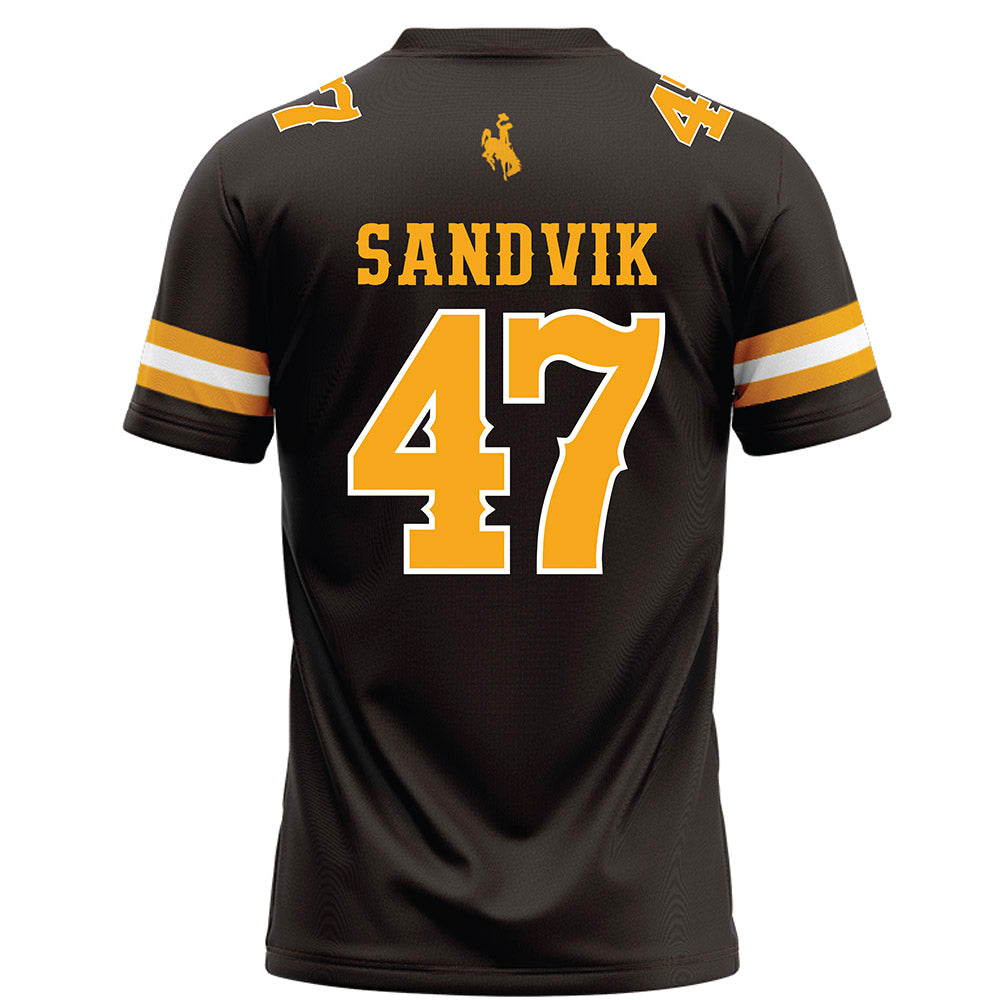 Wyoming - NCAA Football : Erik Sandvik - Brown Football Jersey