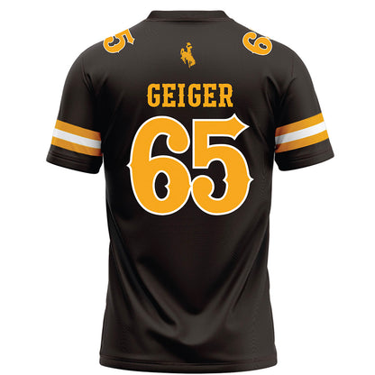 Wyoming - NCAA Football : Nathan Geiger - Brown Football Jersey