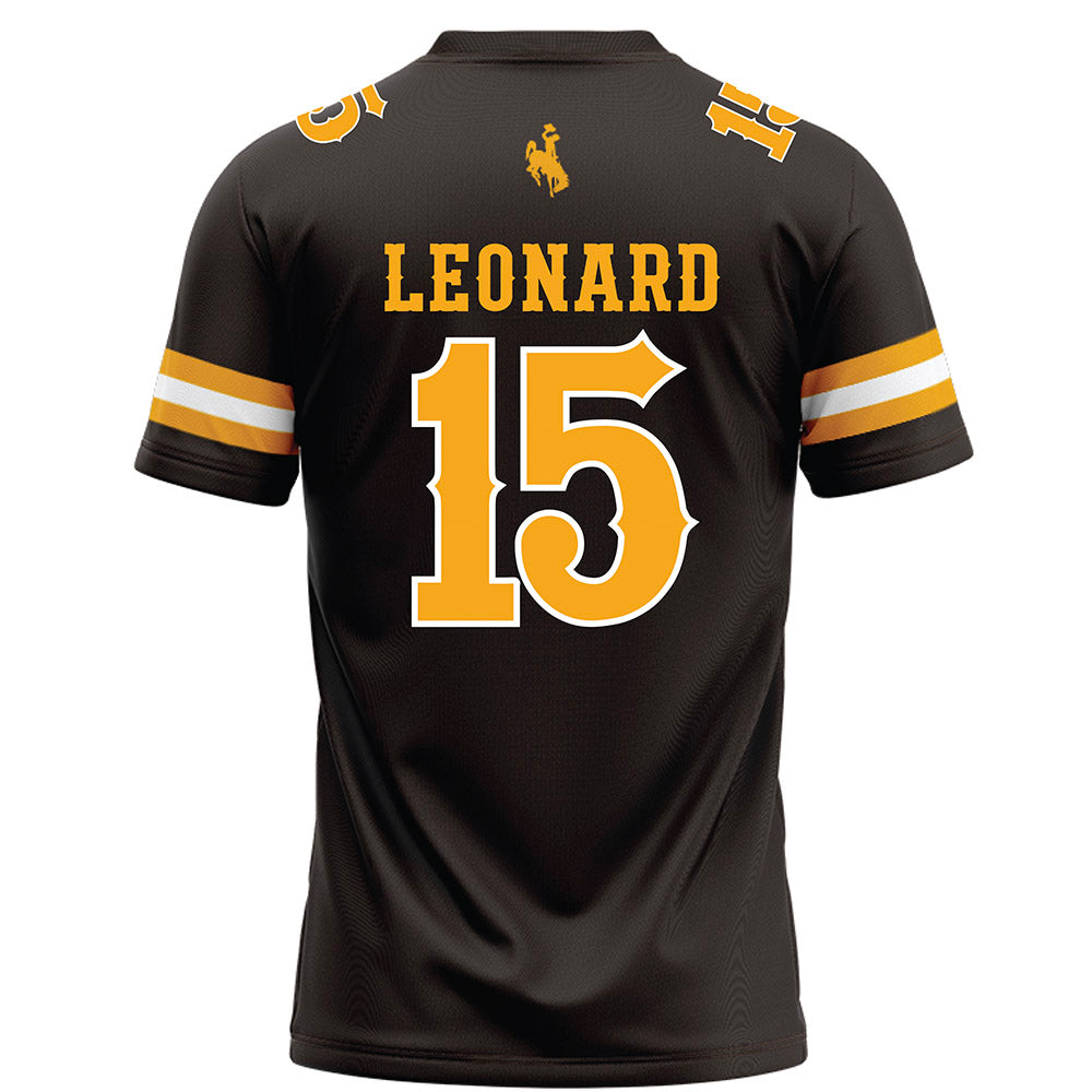 Wyoming - NCAA Football : David Leonard - Brown Football Jersey
