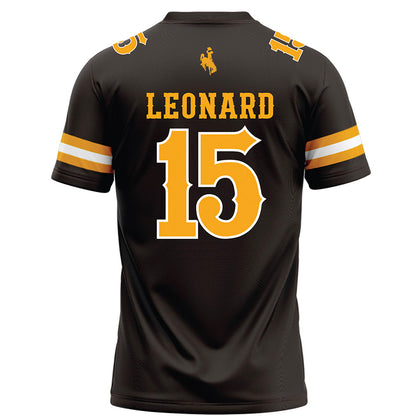 Wyoming - NCAA Football : David Leonard - Brown Football Jersey
