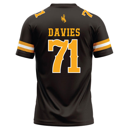 Wyoming - NCAA Football : Jake Davies - Brown Football Jersey