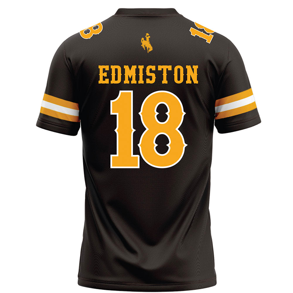 Wyoming - NCAA Football : Bart Edmiston - Brown Football Jersey-1