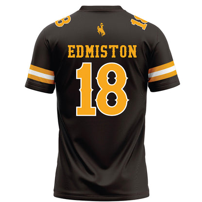 Wyoming - NCAA Football : Bart Edmiston - Brown Football Jersey-1