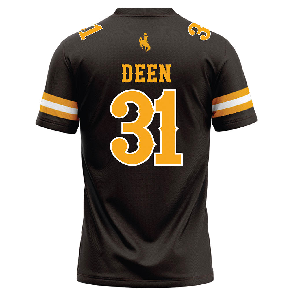 Wyoming - NCAA Football : Tyson Deen - Brown Football Jersey-1