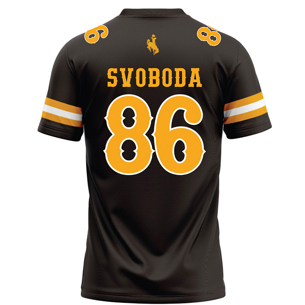 Wyoming - NCAA Football : Evan Svoboda - Brown Football Jersey-1