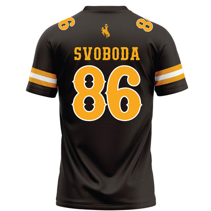 Wyoming - NCAA Football : Evan Svoboda - Brown Football Jersey-1
