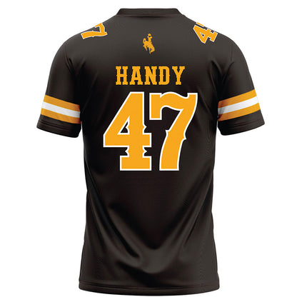 Wyoming - NCAA Football : Jason Handy - Brown Football Jersey-1