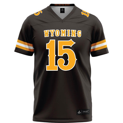 Wyoming - NCAA Football : David Leonard - Brown Football Jersey