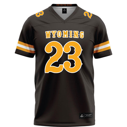 Wyoming - NCAA Football : Jones Thomas - Brown Football Jersey-0