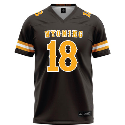 Wyoming - NCAA Football : Bart Edmiston Jr - Brown Football Jersey-0