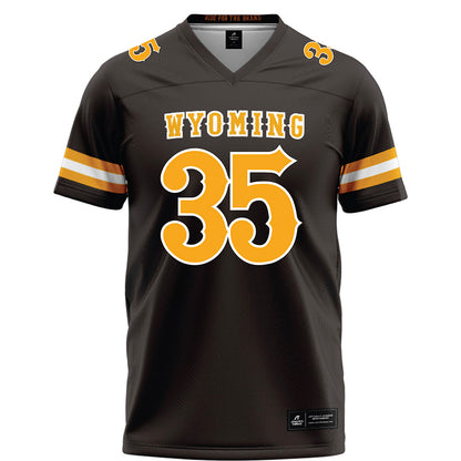 Wyoming - NCAA Football : Nikos Varelas - Brown Football Jersey