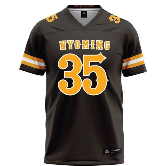 Wyoming - NCAA Football : Nikos Varelas - Brown Football Jersey