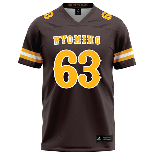 Wyoming - NCAA Football : - Brown Football Jersey-0