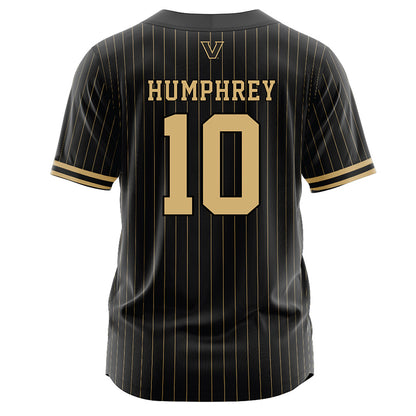 Vanderbilt - NCAA Baseball : Jacob Humphrey - Black Jersey-1