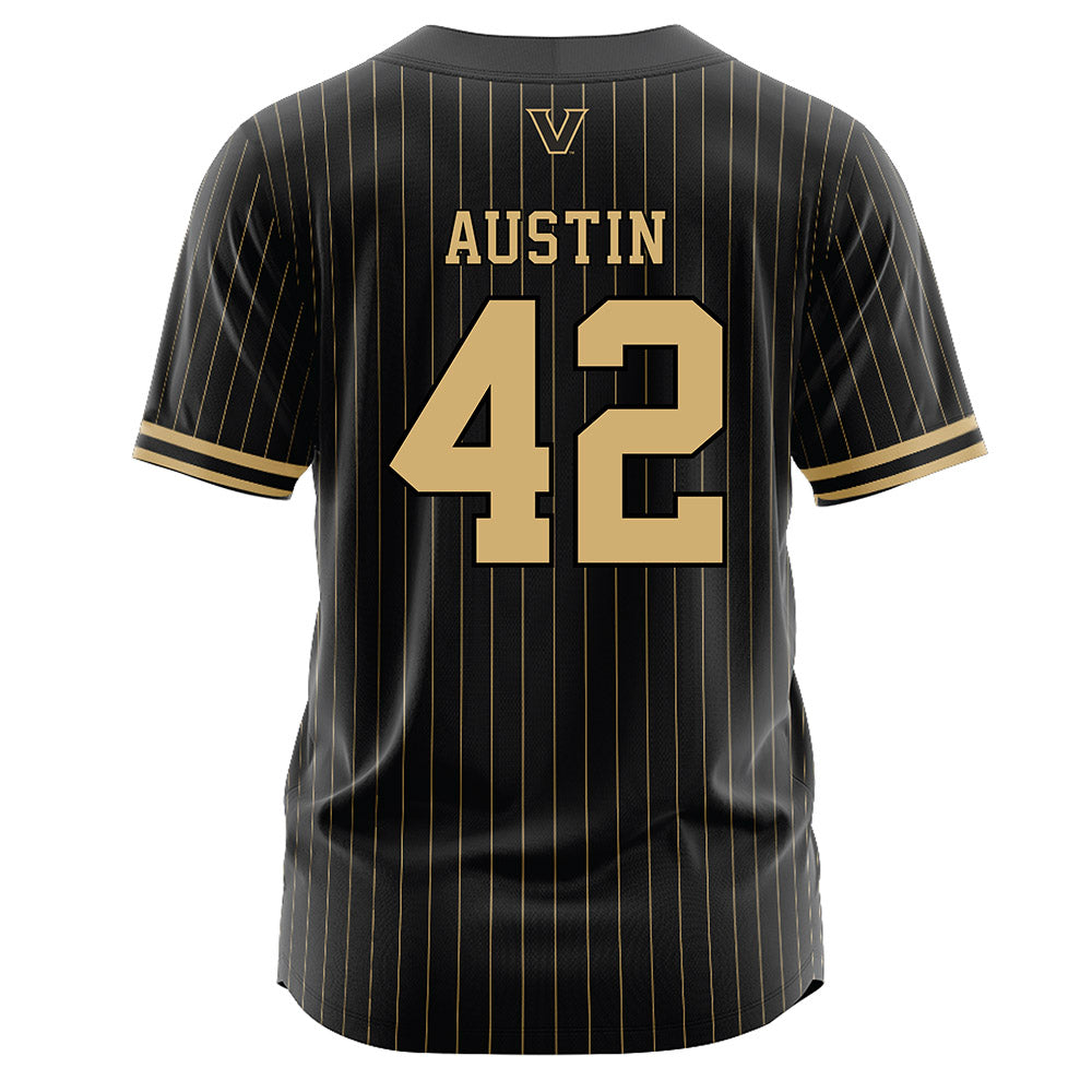 Vanderbilt - NCAA Baseball : Reginald Austin - Black Jersey-1
