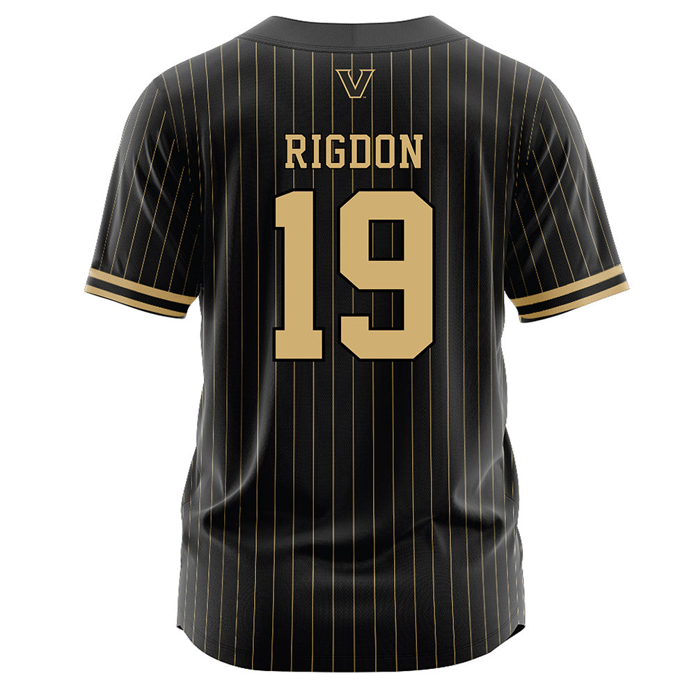 Vanderbilt - NCAA Baseball : Rustan Rigdon - Black Jersey-1