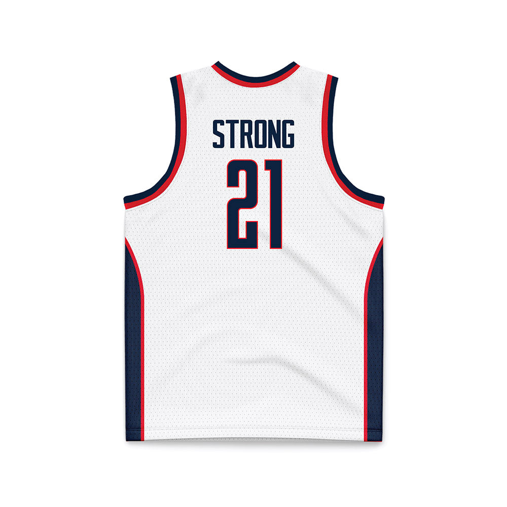 UConn - NCAA Women's Basketball : Sarah Strong - White Basketball Jersey-1