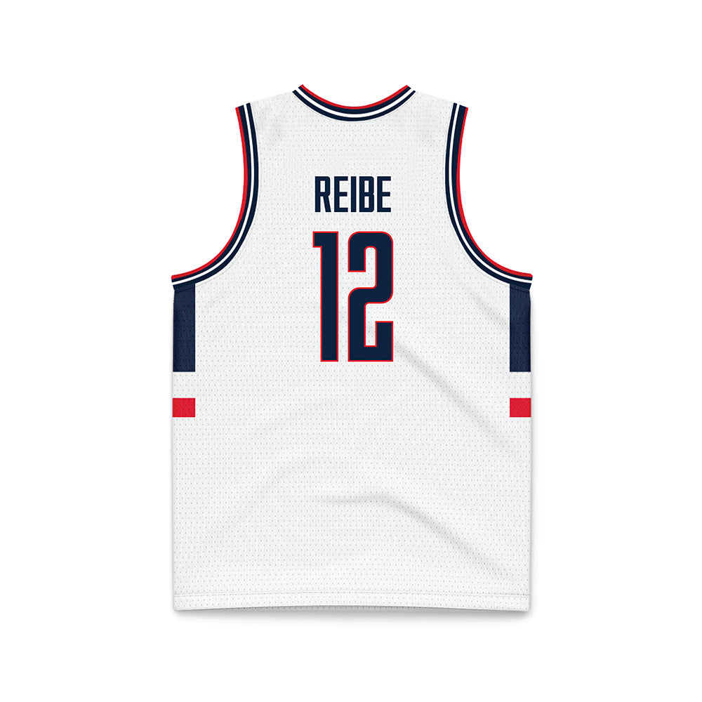 UConn - NCAA Men's Basketball : Eric Reibe - White Basketball Jersey-1