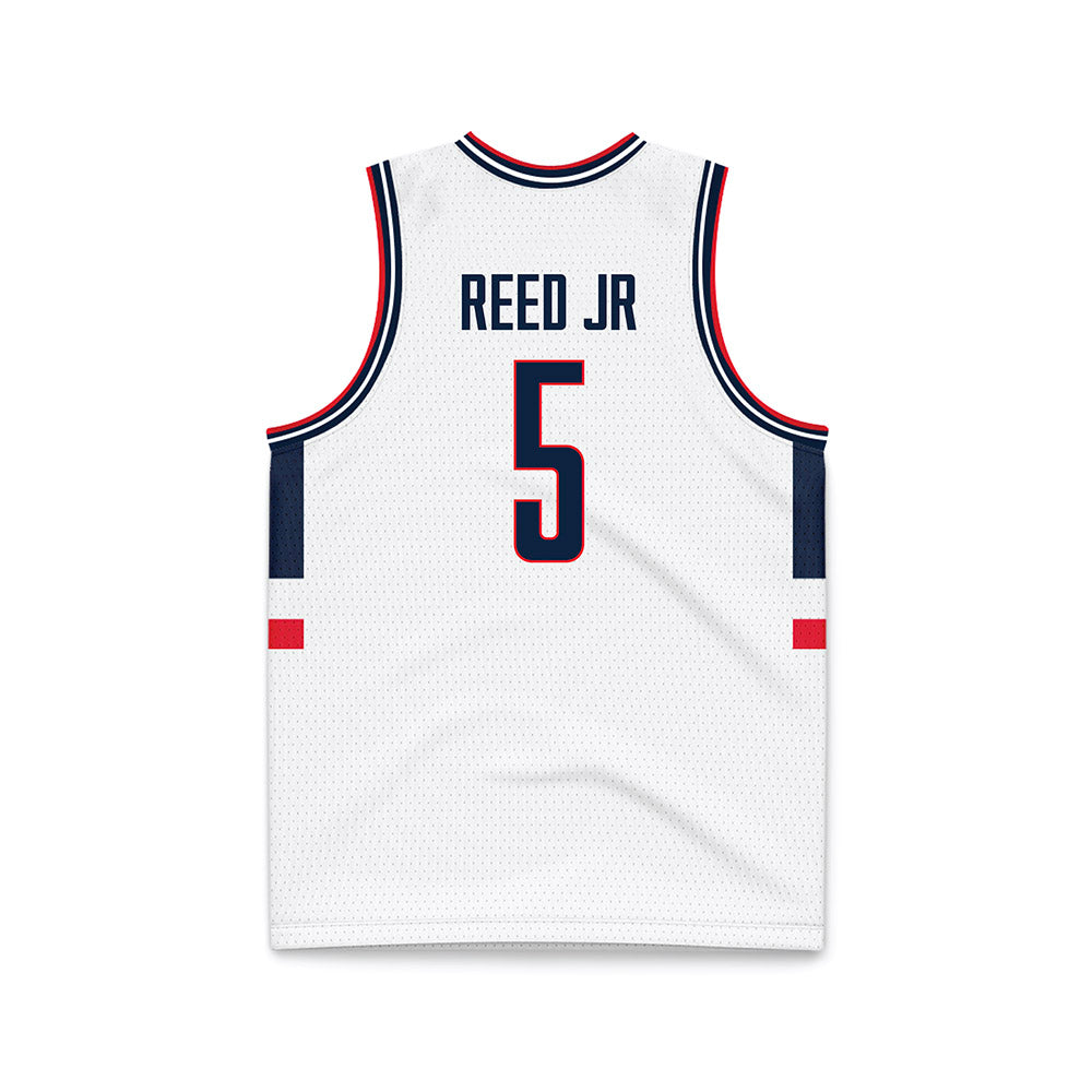 UConn - NCAA Men's Basketball : Tarris Reed Jr - White Basketball Jersey-1