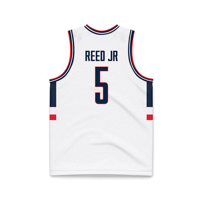 UConn - NCAA Men's Basketball : Tarris Reed Jr - White Basketball Jersey-1