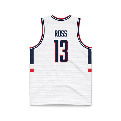 UConn - NCAA Men's Basketball : Jacob ROSS - White Basketball Jersey-1