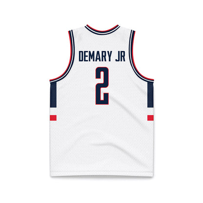 UConn - NCAA Men's Basketball : Silas Demary Jr - White Basketball Jersey-1