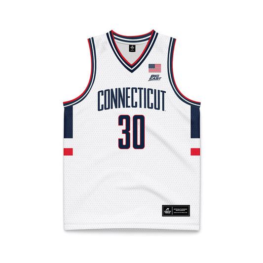 UConn - NCAA Men's Basketball : Liam McNeeley - White Basketball Jersey