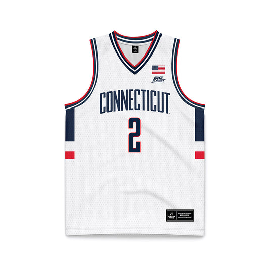 UConn - NCAA Men's Basketball : Silas Demary Jr - White Basketball Jersey-0