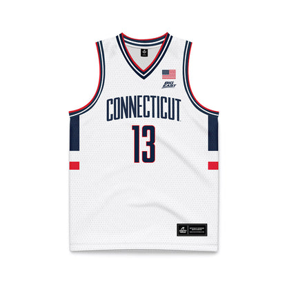 UConn - NCAA Men's Basketball : Jacob ROSS - White Basketball Jersey-0