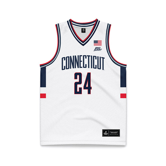 UConn - NCAA Men's Basketball : Braylon Mullins - White Basketball Jersey-0