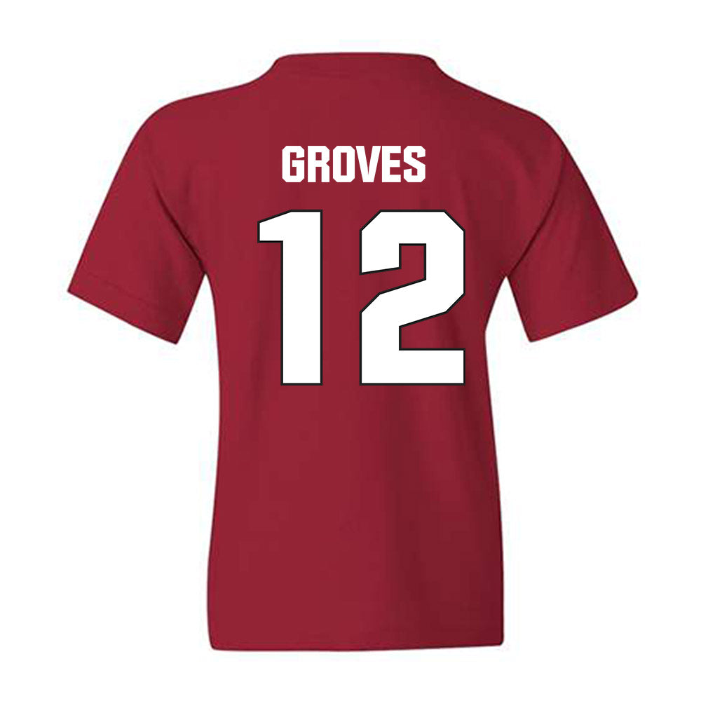 NC State - NCAA Football : Elijah Groves - Sports Shersey Youth T-Shirt-1