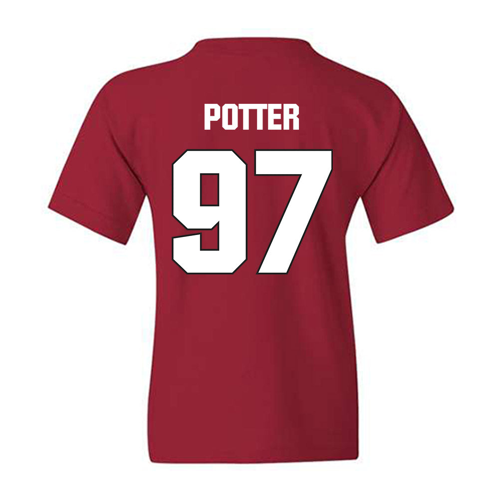 NC State - NCAA Football : Noah Potter - Sports Shersey Youth T-Shirt-1