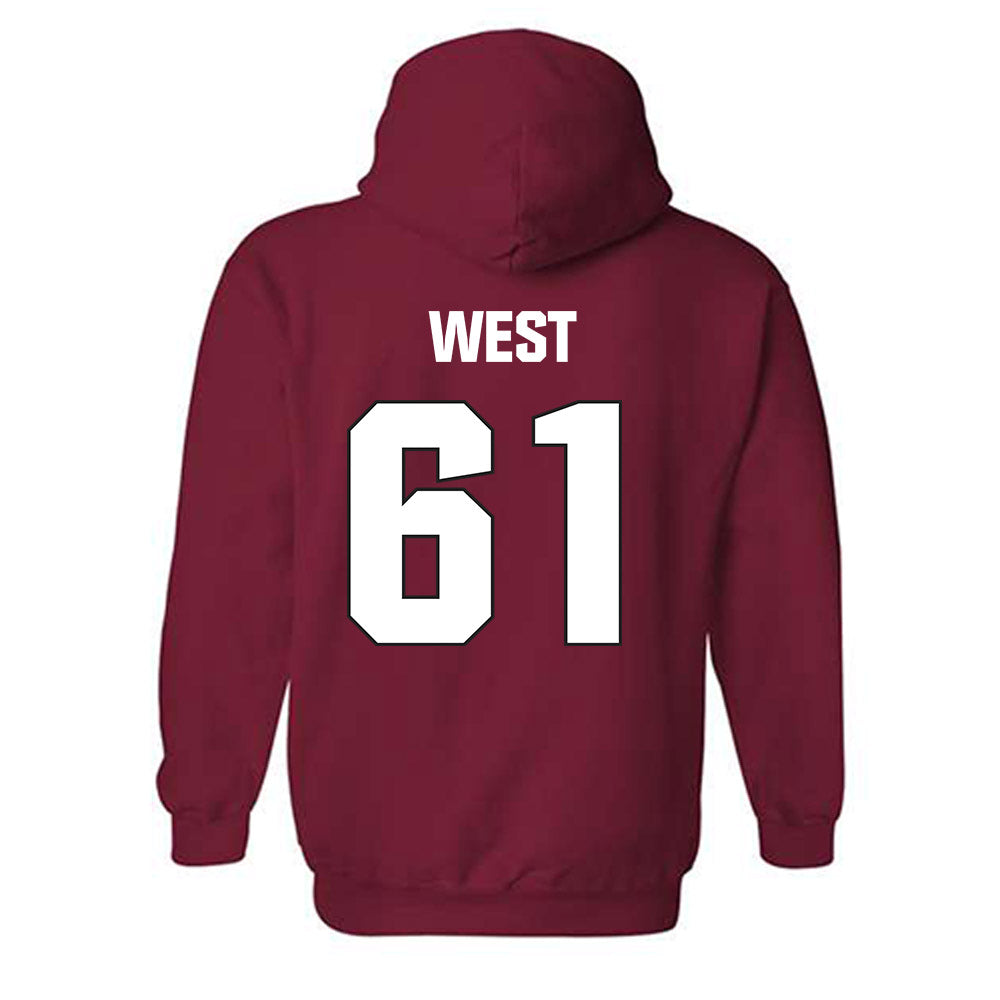NC State - NCAA Football : Tyler West - Sports Shersey Hooded Sweatshirt-1