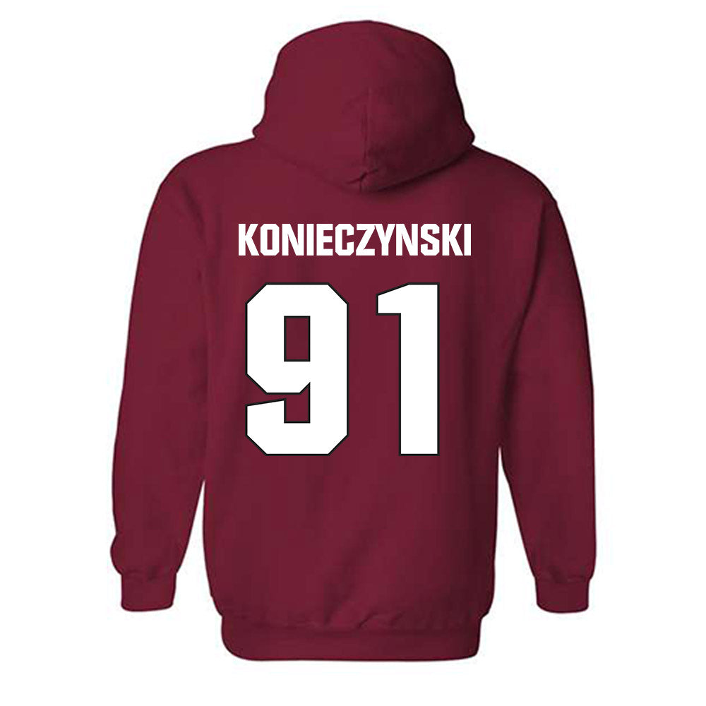NC State - NCAA Football : Nick Konieczynski - Sports Shersey Hooded Sweatshirt-1